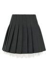 pleated mini skirt in slightly stretch wool blend