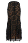 black lace midi lace skirt