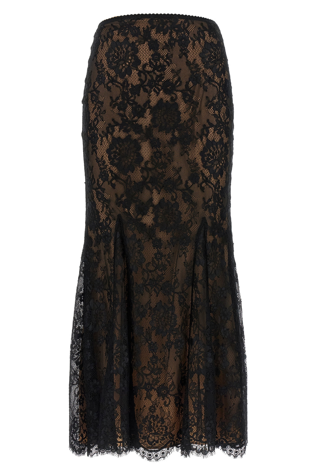 SELF PORTRAIT 6 black lace midi lace skirt