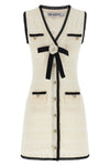 white pointelle knit mini knit pointelle dress