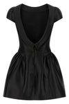 taffeta black taffetà collared mini dress