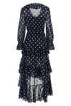 polka dot georgette ruffle maxi polka dot georgette dress