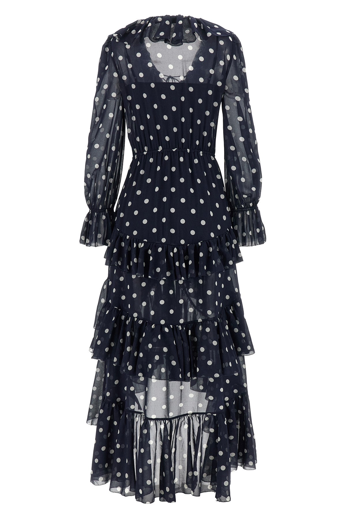 polka dot georgette ruffle maxi polka dot georgette dress