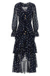 polka dot georgette ruffle maxi polka dot georgette dress