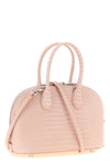 lizard effect embossed leather handbag