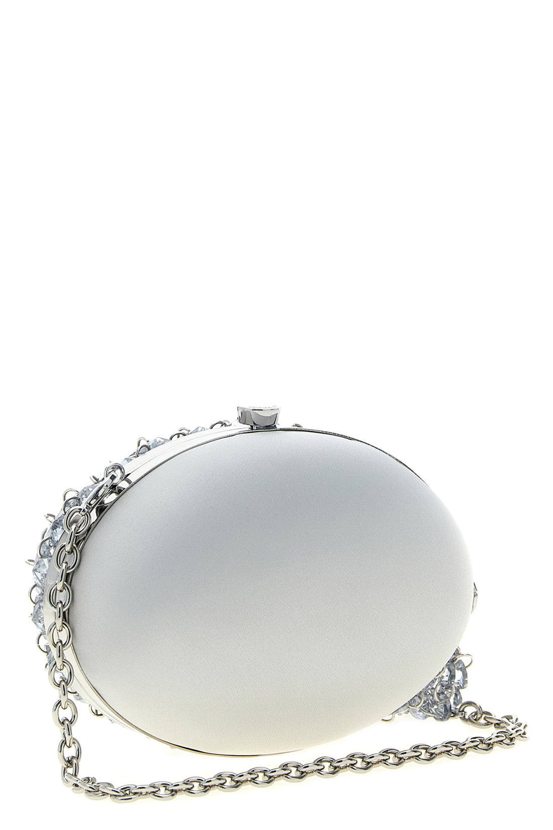 SELF PORTRAIT OS satin and metal clutch bag