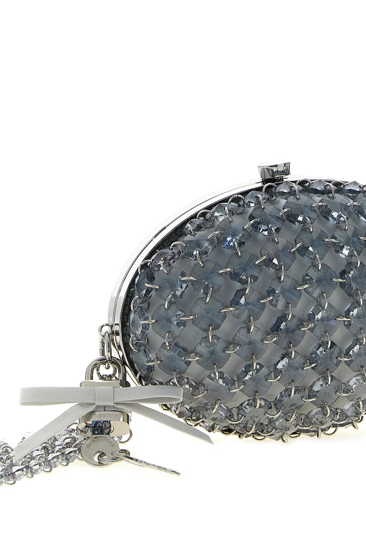 satin and metal clutch bag