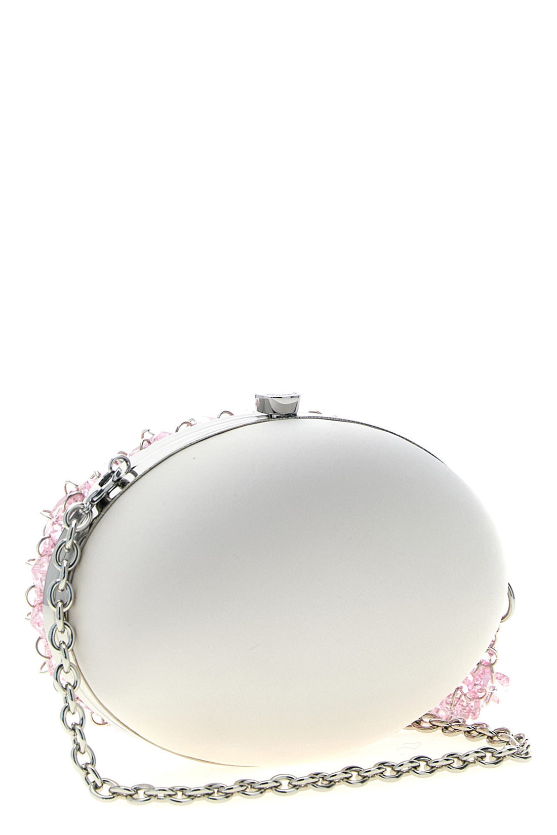 SELF PORTRAIT OS satin and metal clutch bag