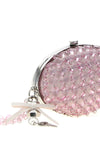 satin and metal clutch bag