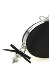 the self portrait black satin oval clutch defines evening elegance through a str