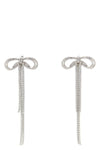 double crystal bow bow-shaped earrings in silver-plated brass