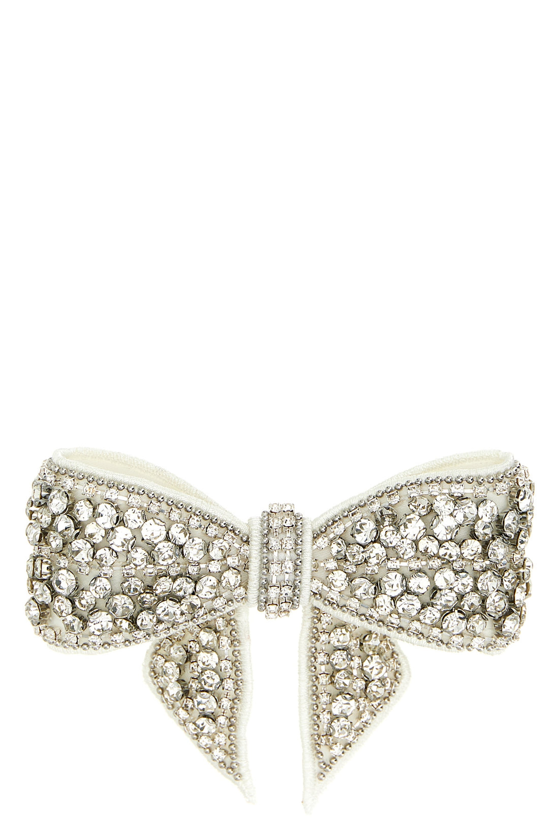 SELF PORTRAIT OS crystal embellished bow satin hair clip
