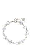 crystal droplet bracelet in silver-plated brass