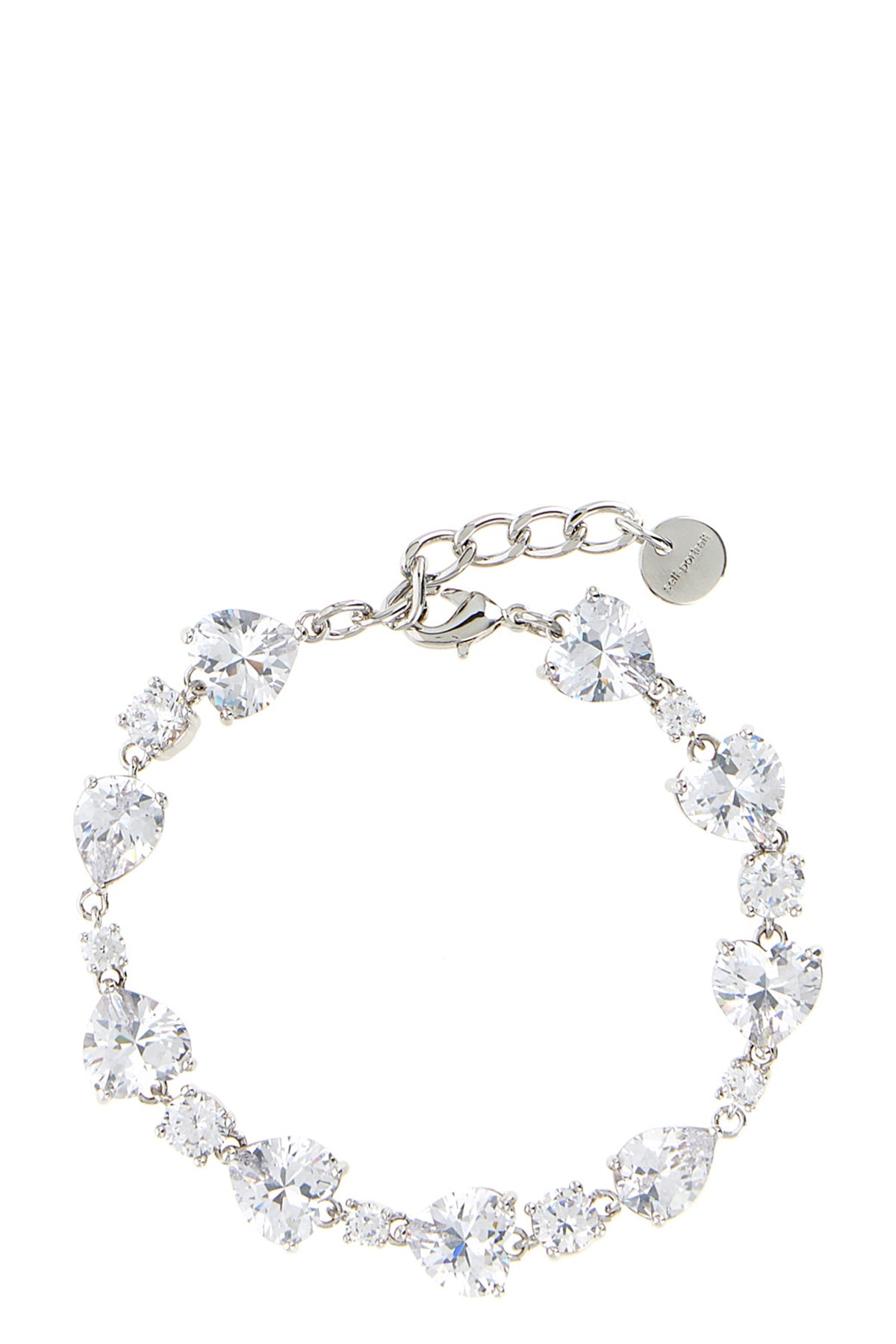 crystal droplet bracelet in silver-plated brass