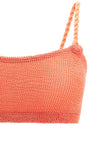 the hunza g phoebe bikini stands out for its iconic ruffled workmanship that d