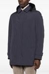 long nylon microfiber parka lightly padded
