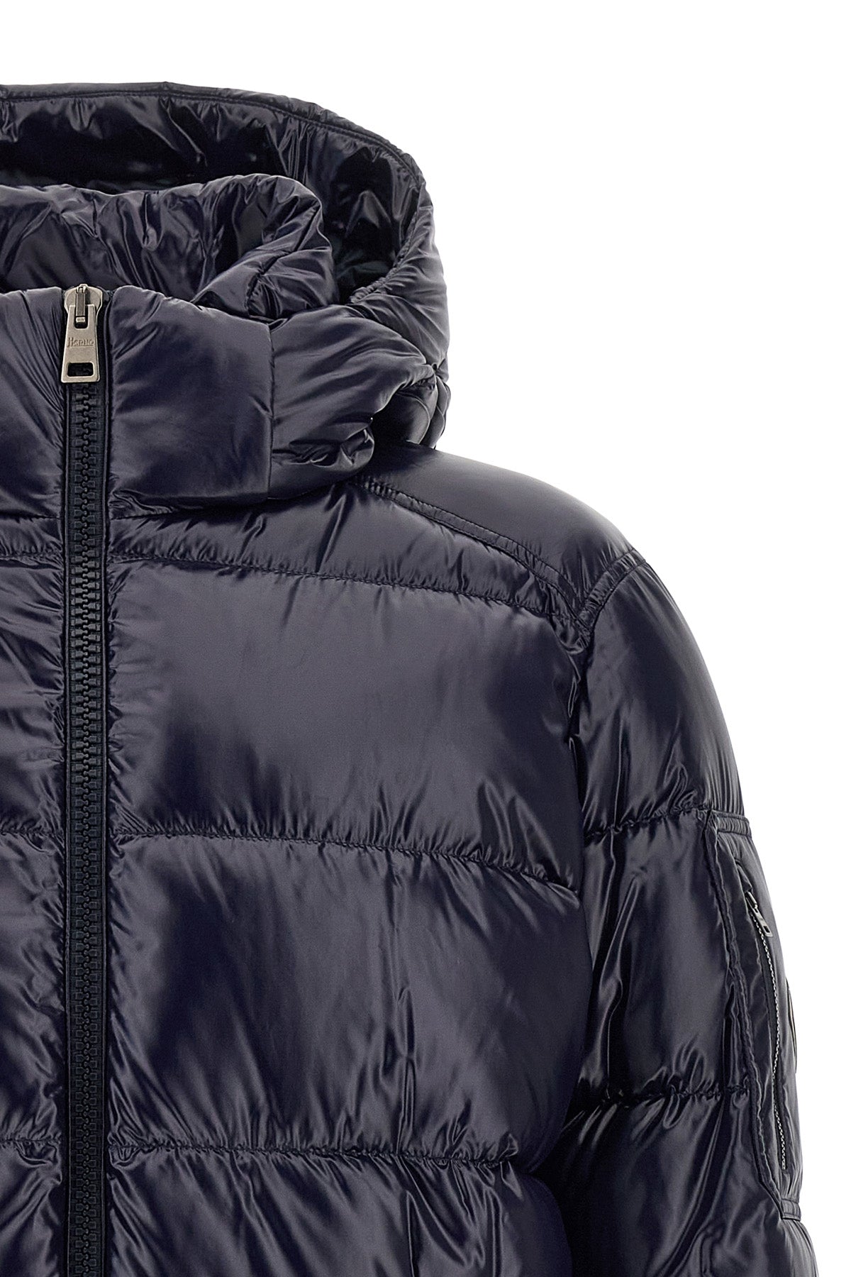 herno down jacket in dark blue technical fabric