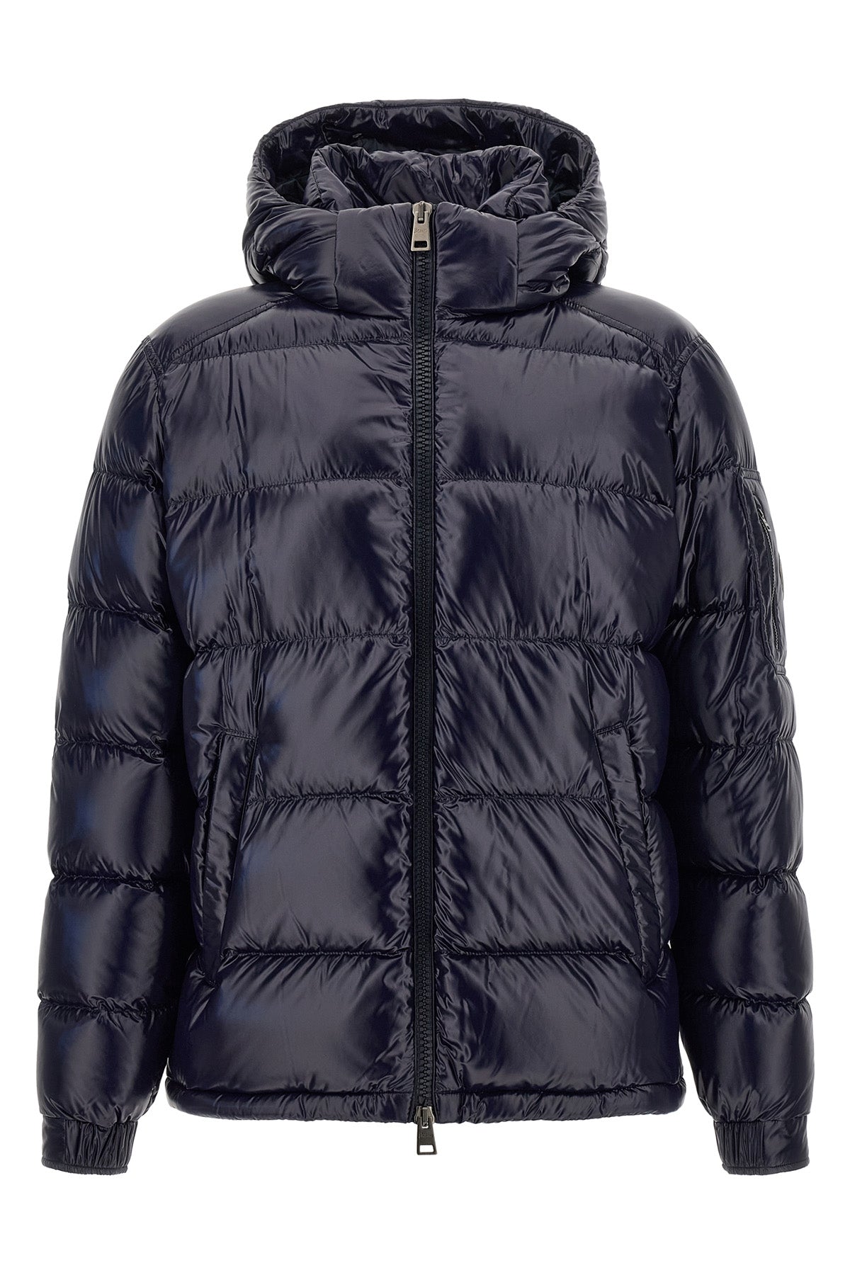 herno down jacket in dark blue technical fabric