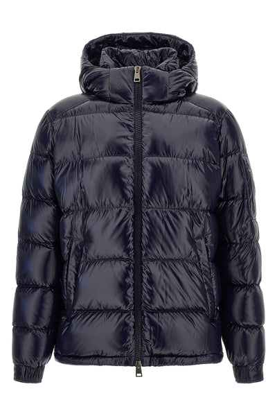 herno down jacket in dark blue technical fabric