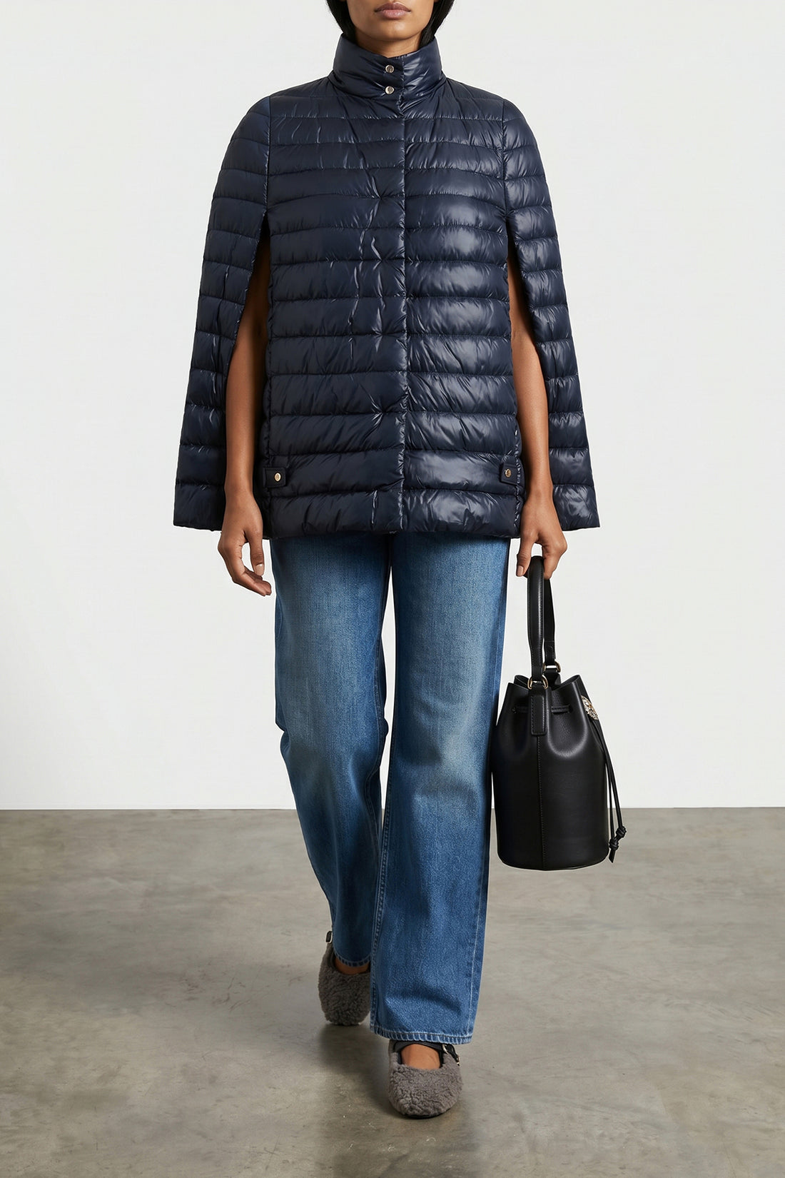 HERNO 42 ultralight nylon cape down jacket