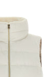 hernos padded vest redefines the volumes of outerwear through a tailor-inspired