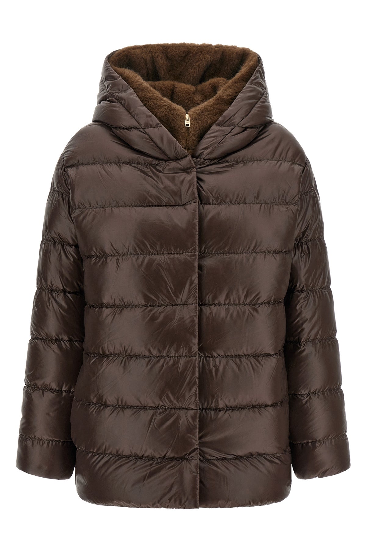 the herno fusciacca down jacket redefines the codes of outerwear through a rel
