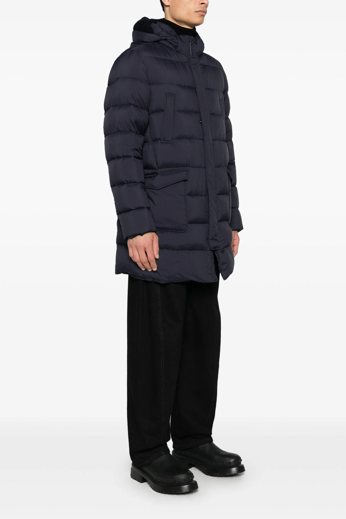 HERNO 48 long il parka nylon microfiber down jacket slightly waterproof goose down padd