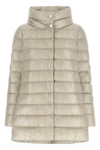 the herno amelia down jacket sets new standards for outerwear through a flared