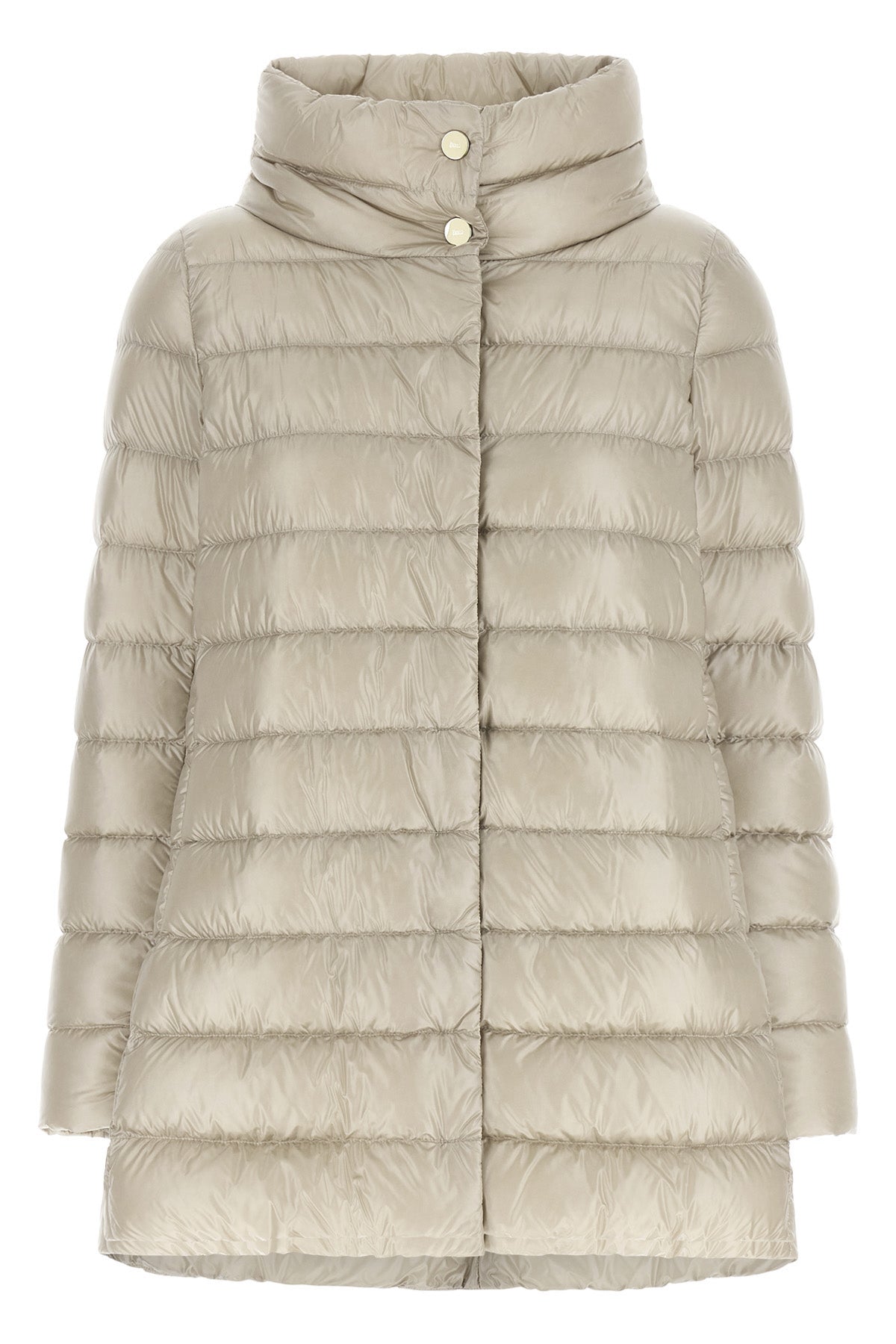 the herno amelia down jacket sets new standards for outerwear through a flared