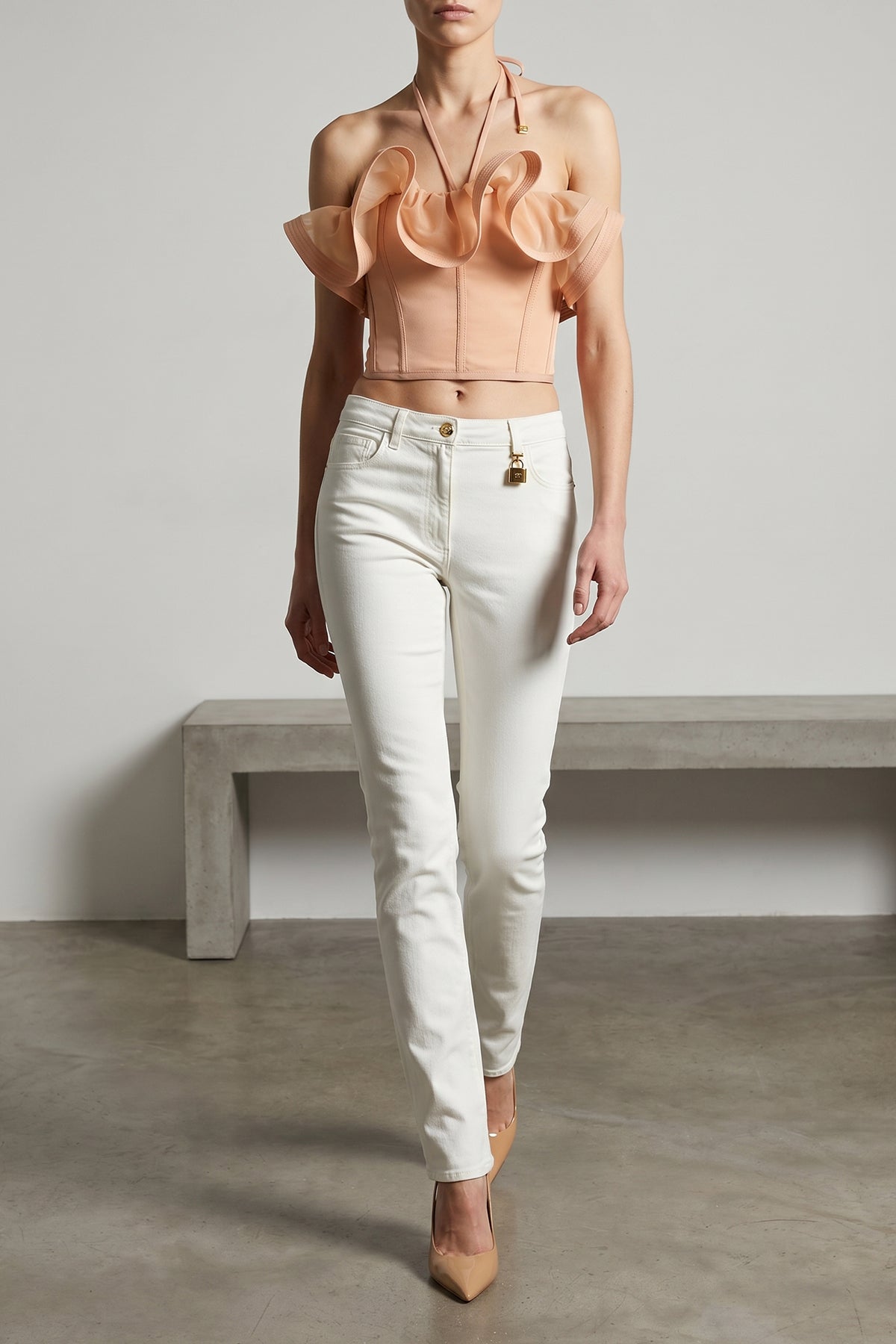 garment-dyed cotton denim jeans