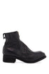 unisex leather boots in black horse and calfskin with metal zip