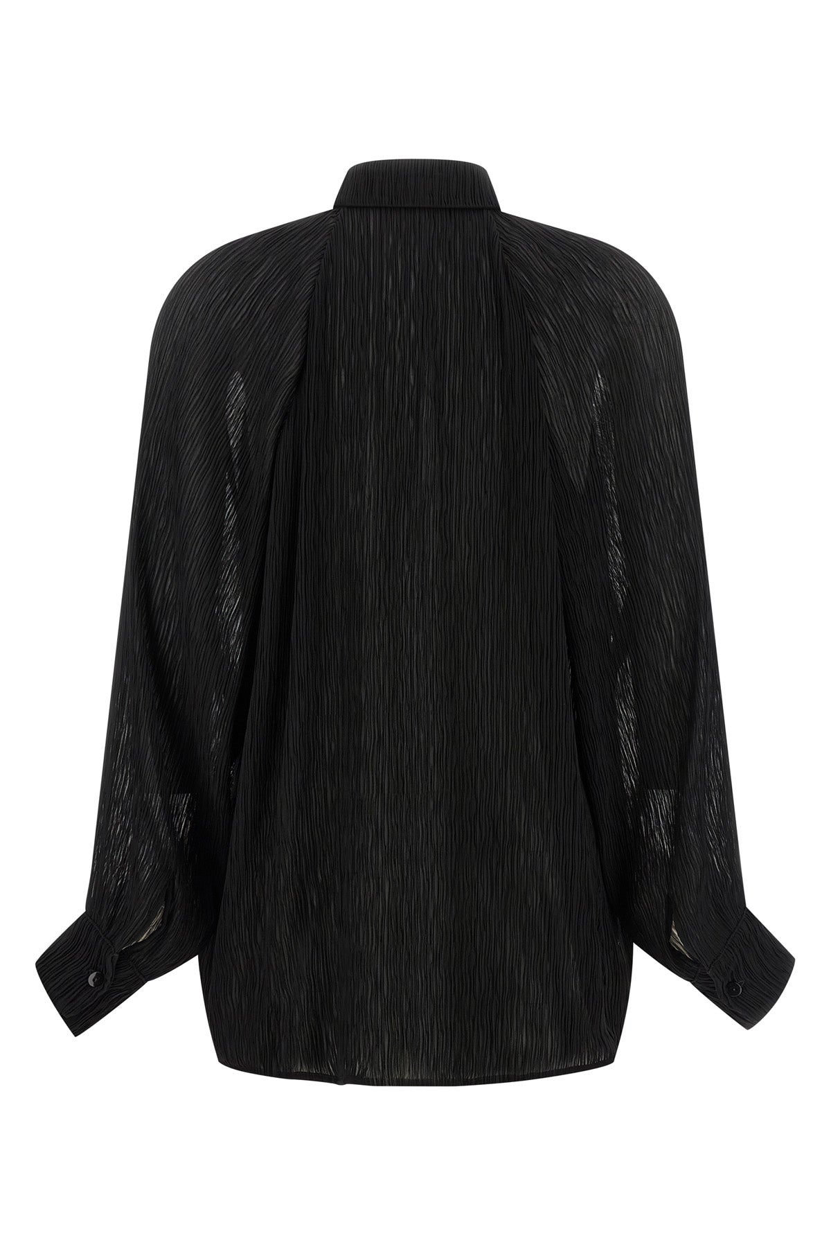 lightweight micro pleated georgette shirt