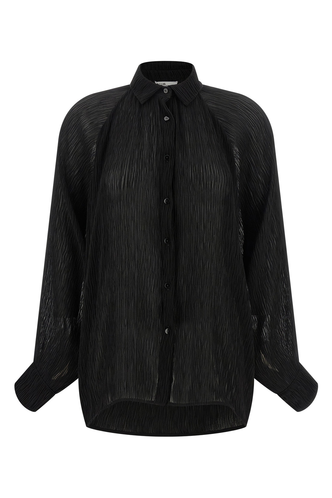 ALLIS OS lightweight micro pleated georgette shirt
