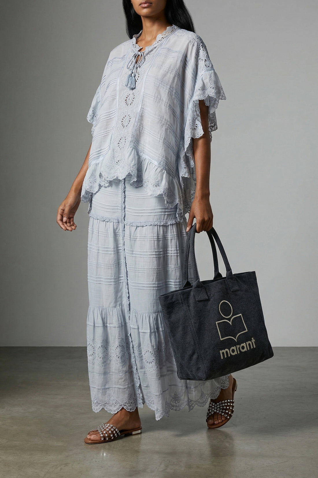 ISABEL MARANT OS yenky small shopping bag in delavé canvas