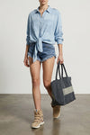 small yenky shopping bag in delavé cotton canvas