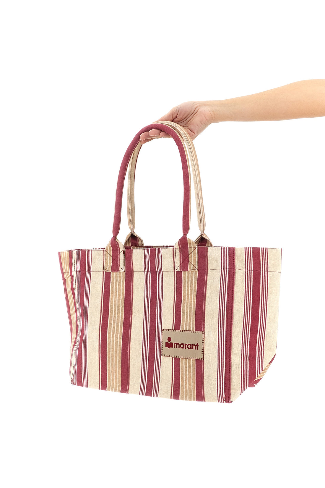 ISABEL MARANT OS yenky zipped striped cotton canvas shopping bag