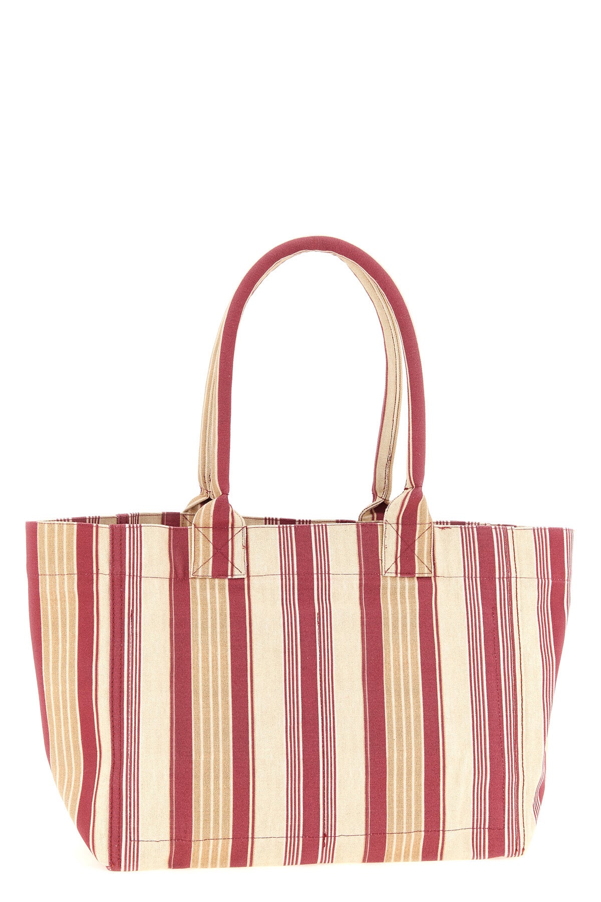 yenky zipped striped cotton canvas shopping bag