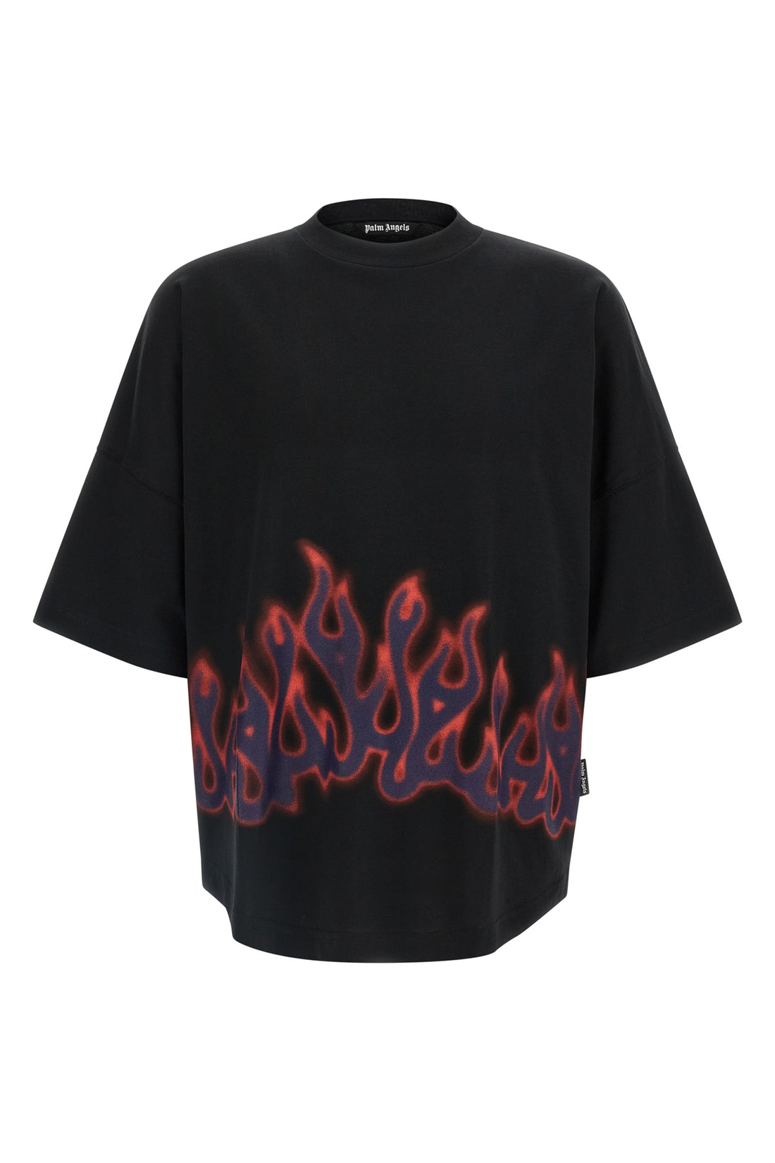 PALM ANGELS S flames cotton crew neck t-shirt