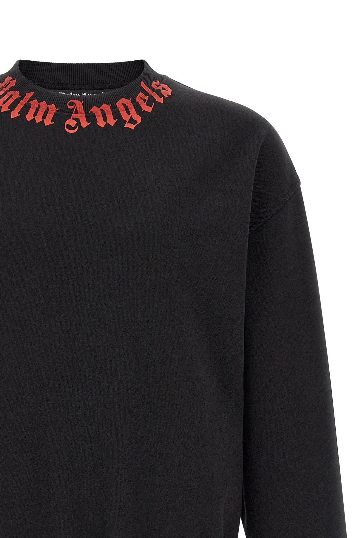 neck logo sweatshirt in brushed cotton