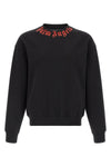 neck logo sweatshirt in brushed cotton