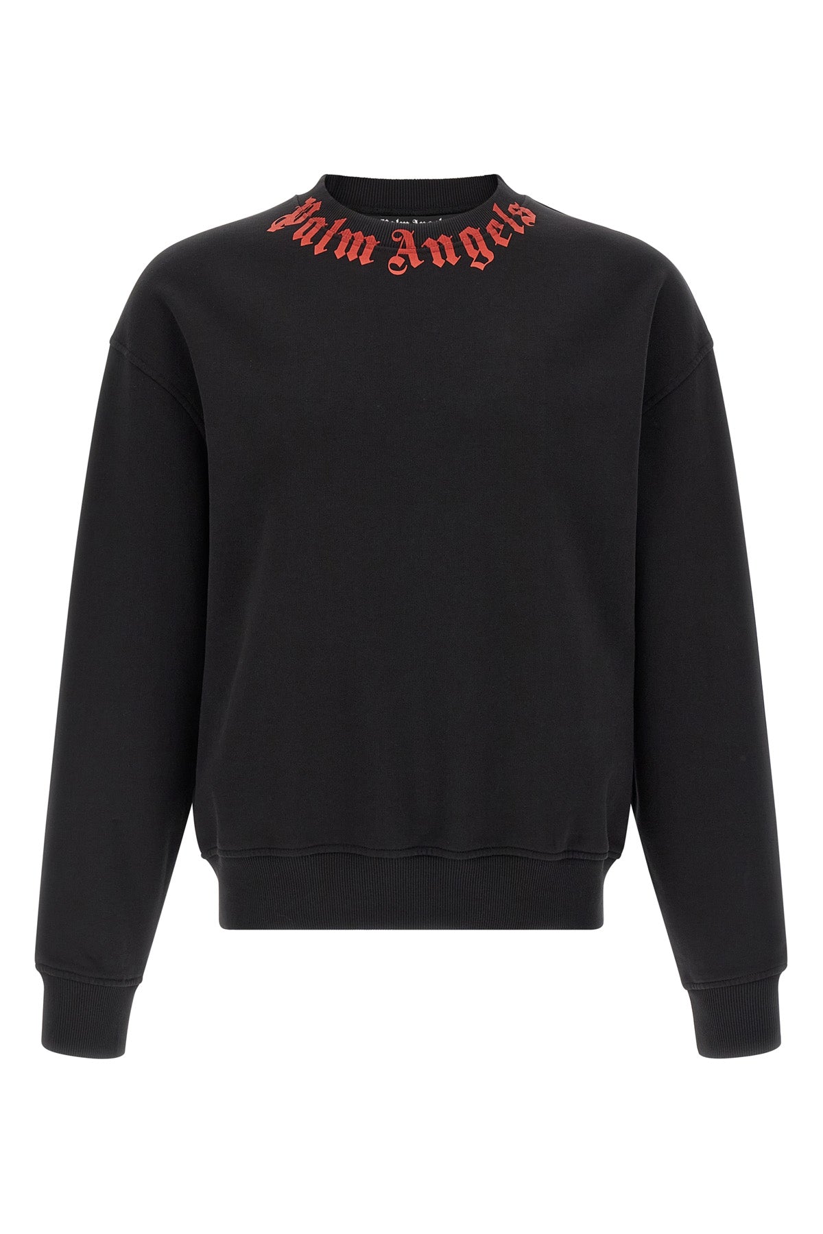 neck logo sweatshirt in brushed cotton
