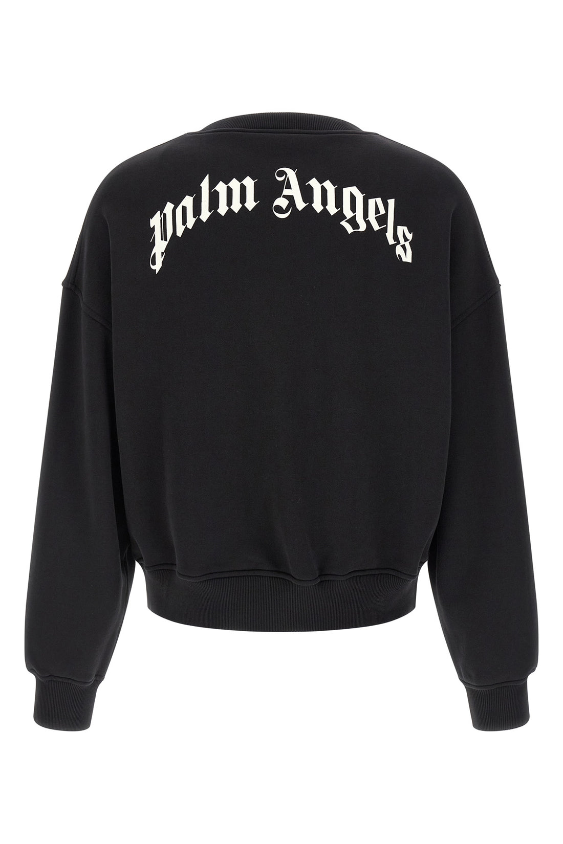 PALM ANGELS L back curved logo sweatshirt in brushed cotton