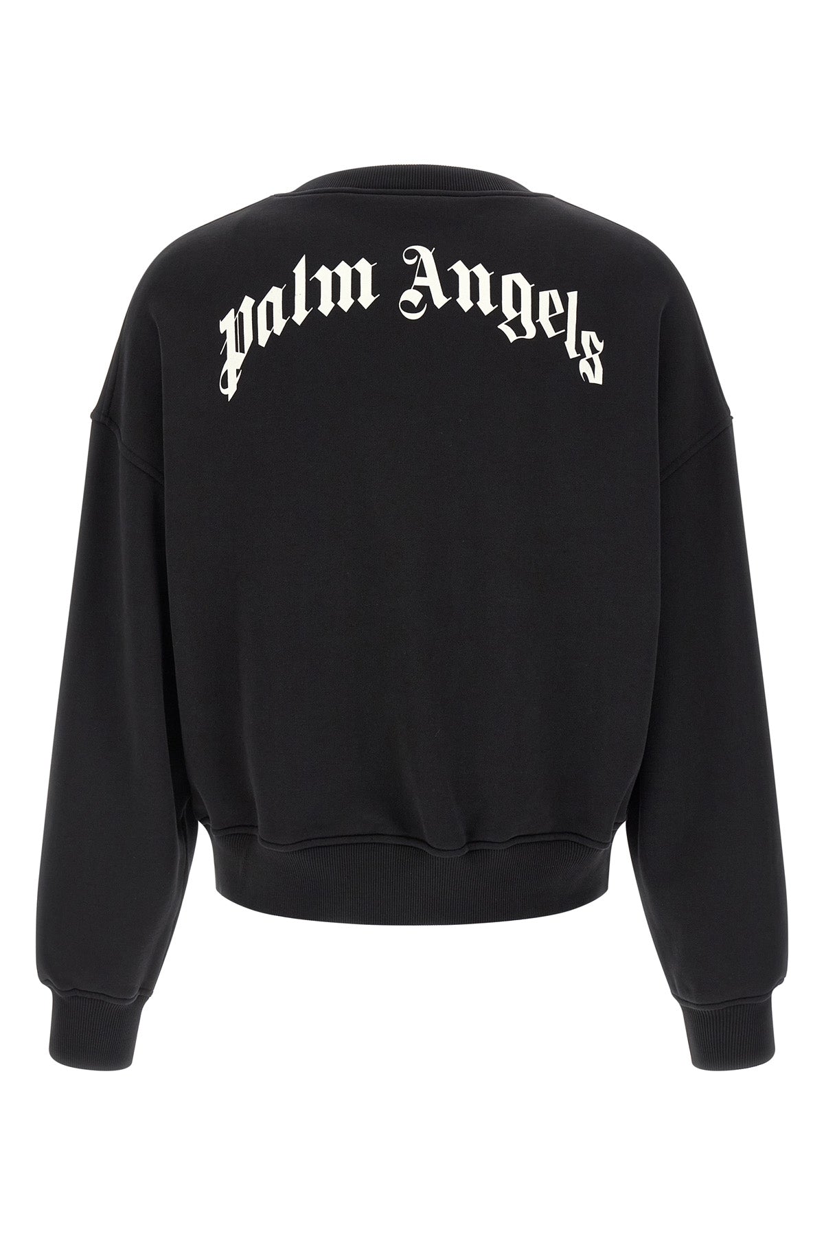 back curved logo sweatshirt in brushed cotton
