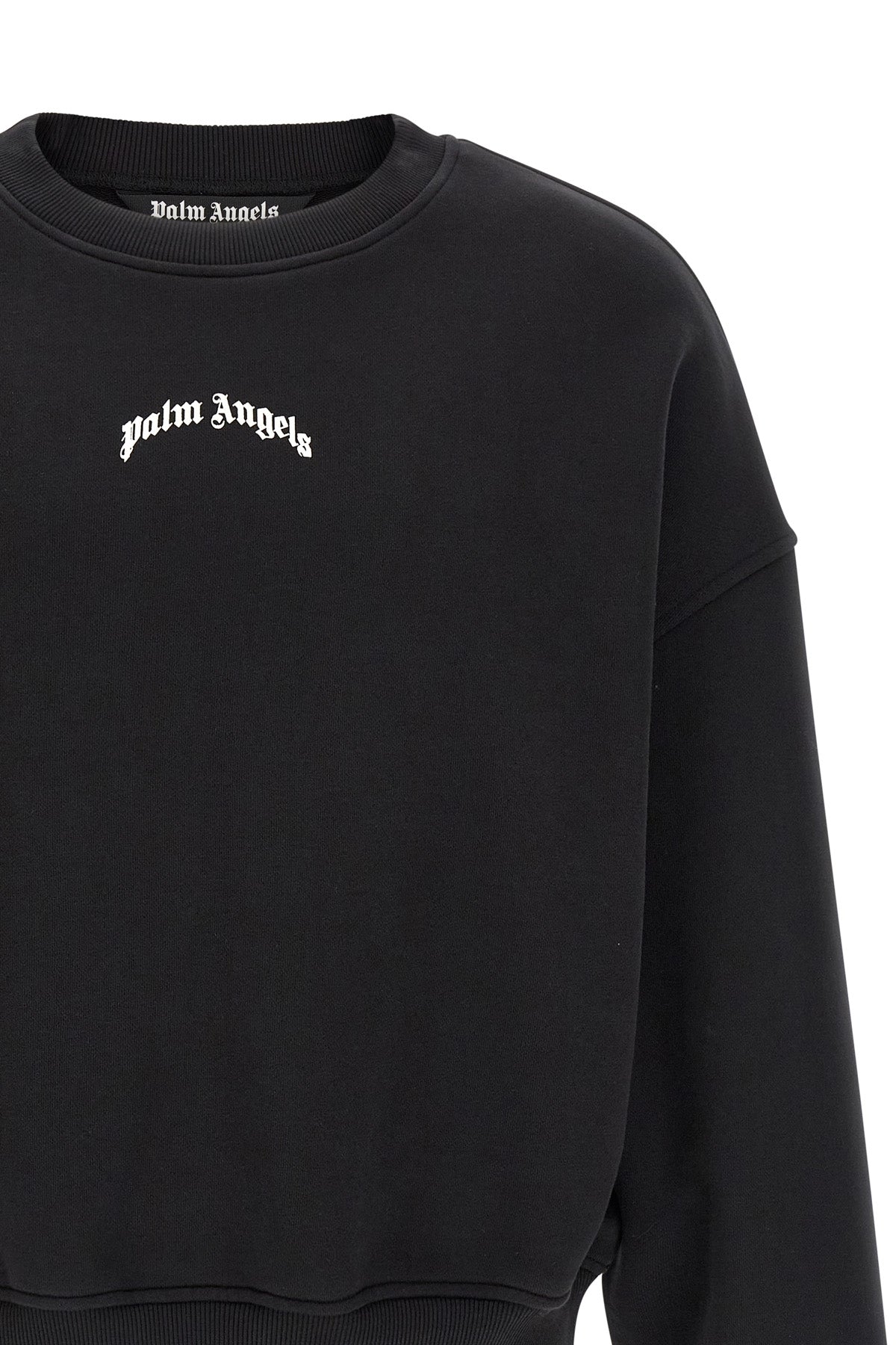 back curved logo sweatshirt in brushed cotton