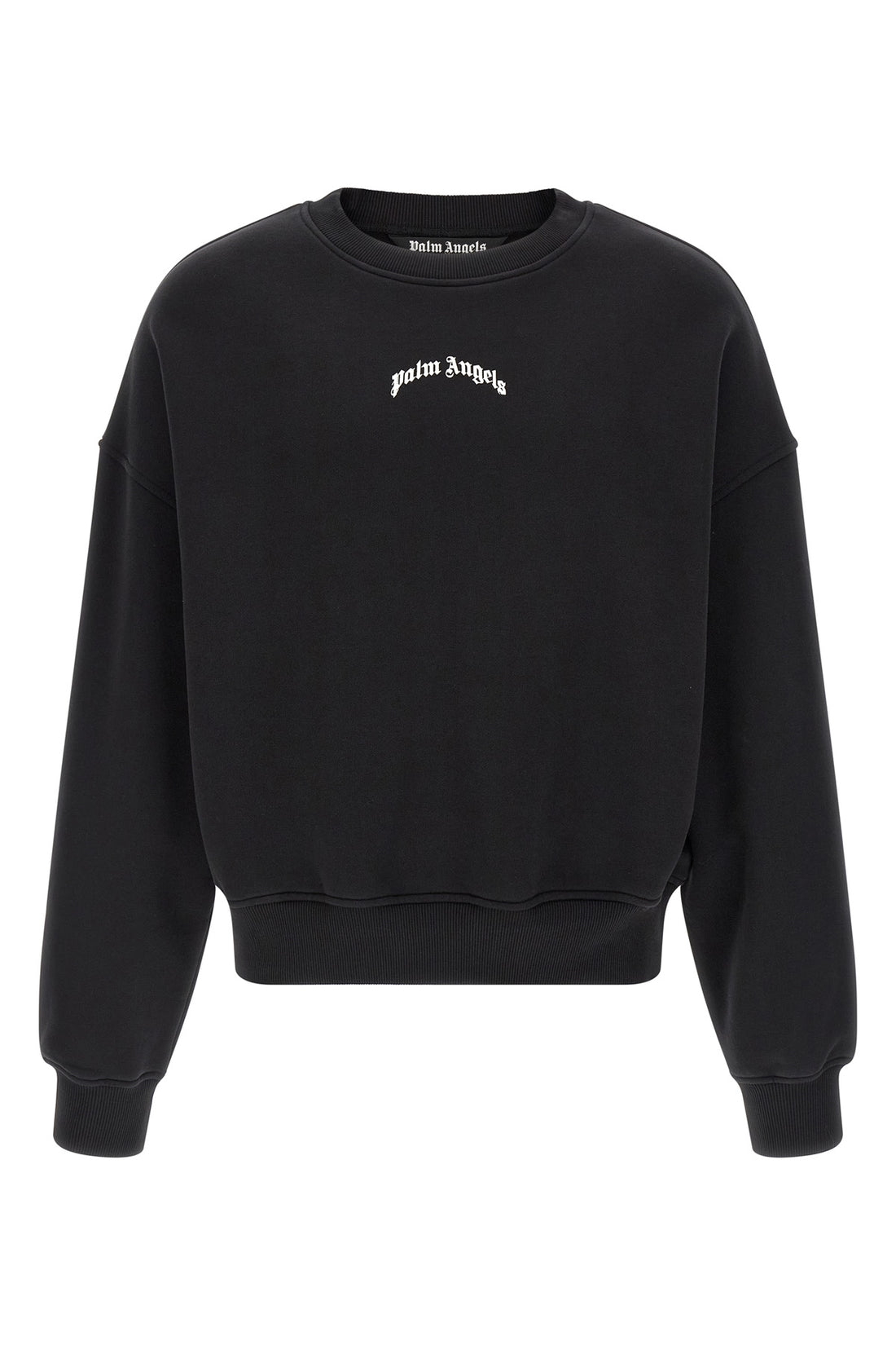 PALM ANGELS L back curved logo sweatshirt in brushed cotton