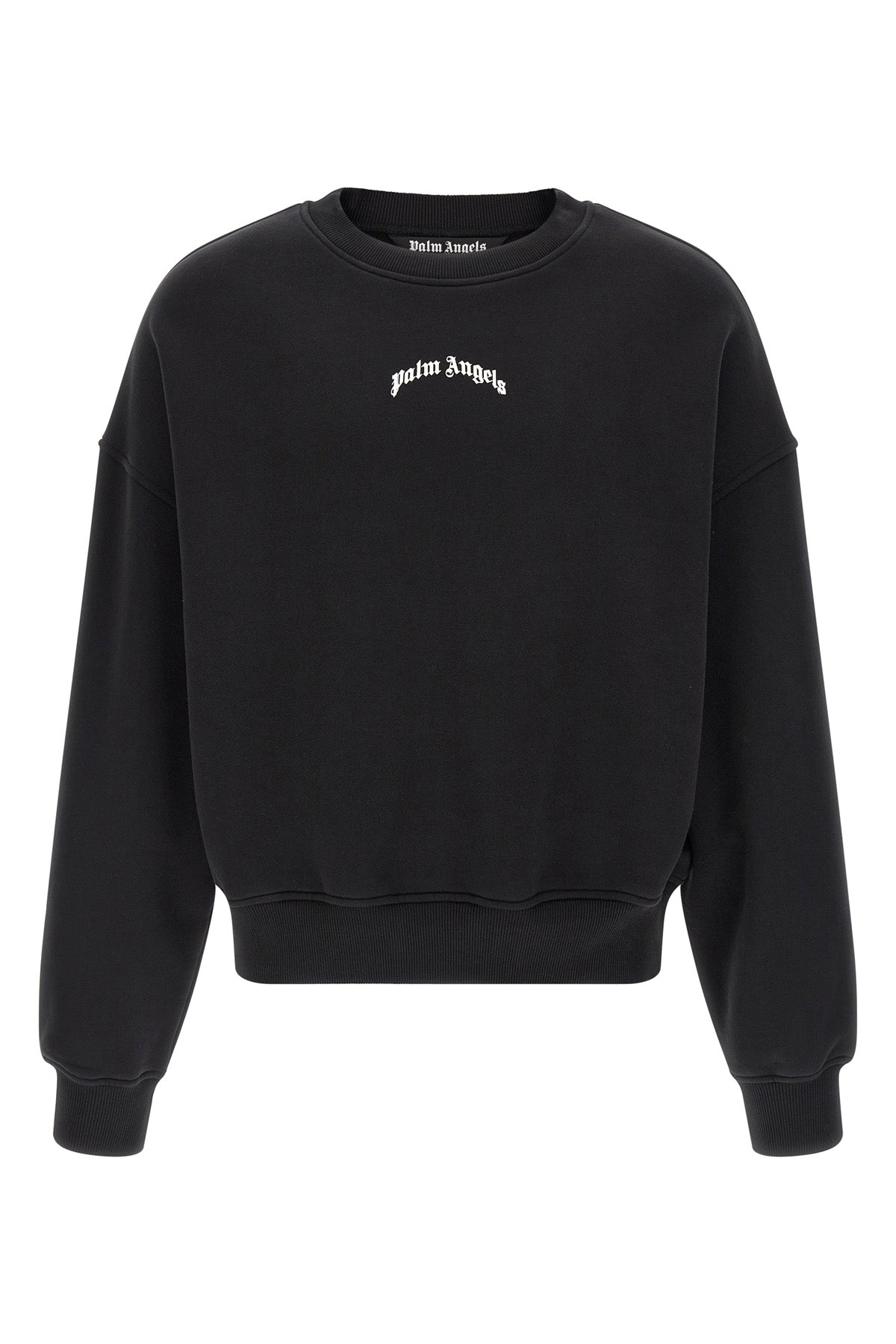 back curved logo sweatshirt in brushed cotton