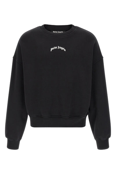 back curved logo sweatshirt in brushed cotton