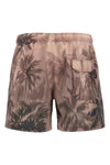 swimsuit in all-over sunset palms print technical fabric
