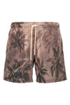 swimsuit in all-over sunset palms print technical fabric