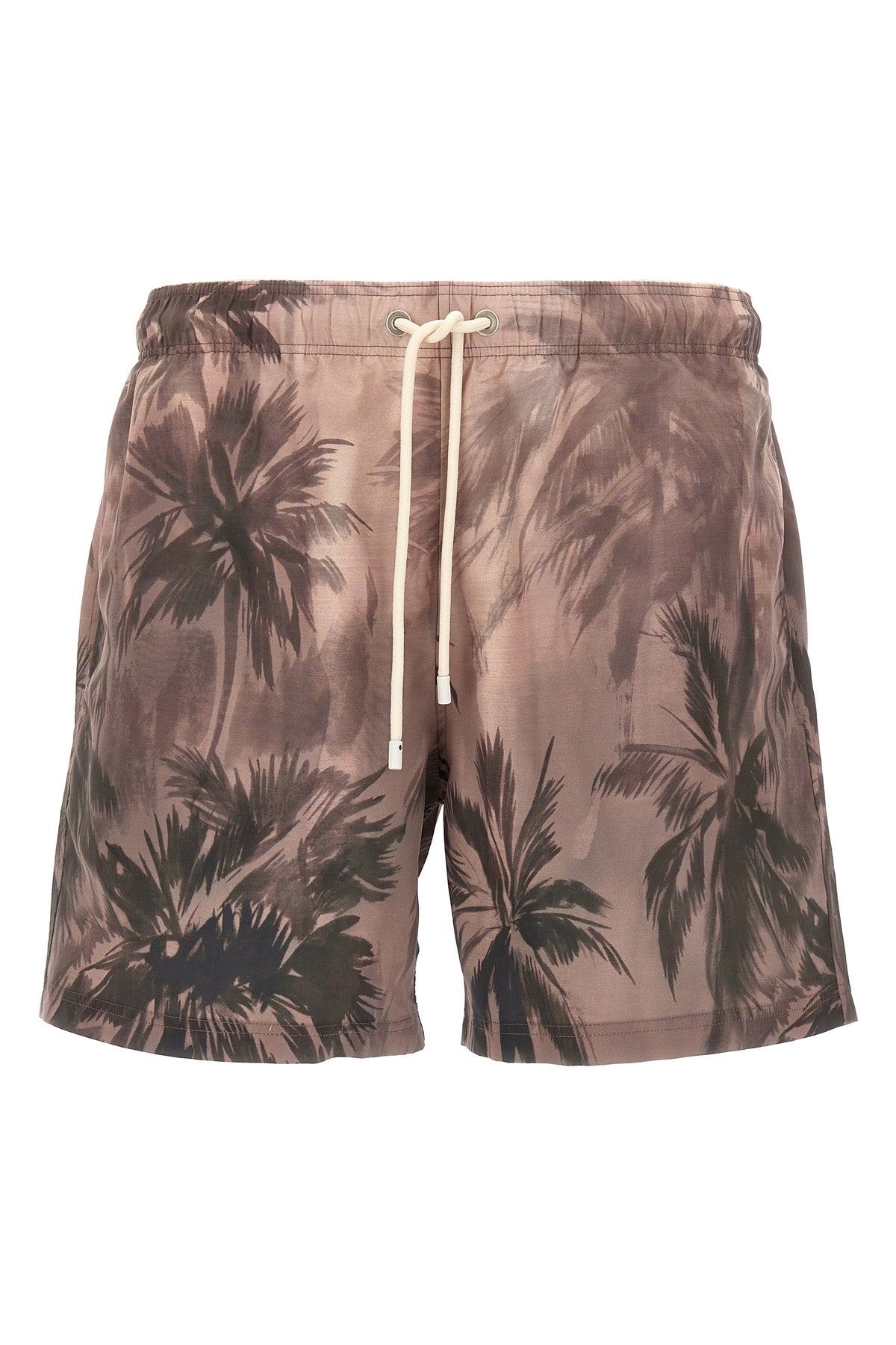 swimsuit in all-over sunset palms print technical fabric